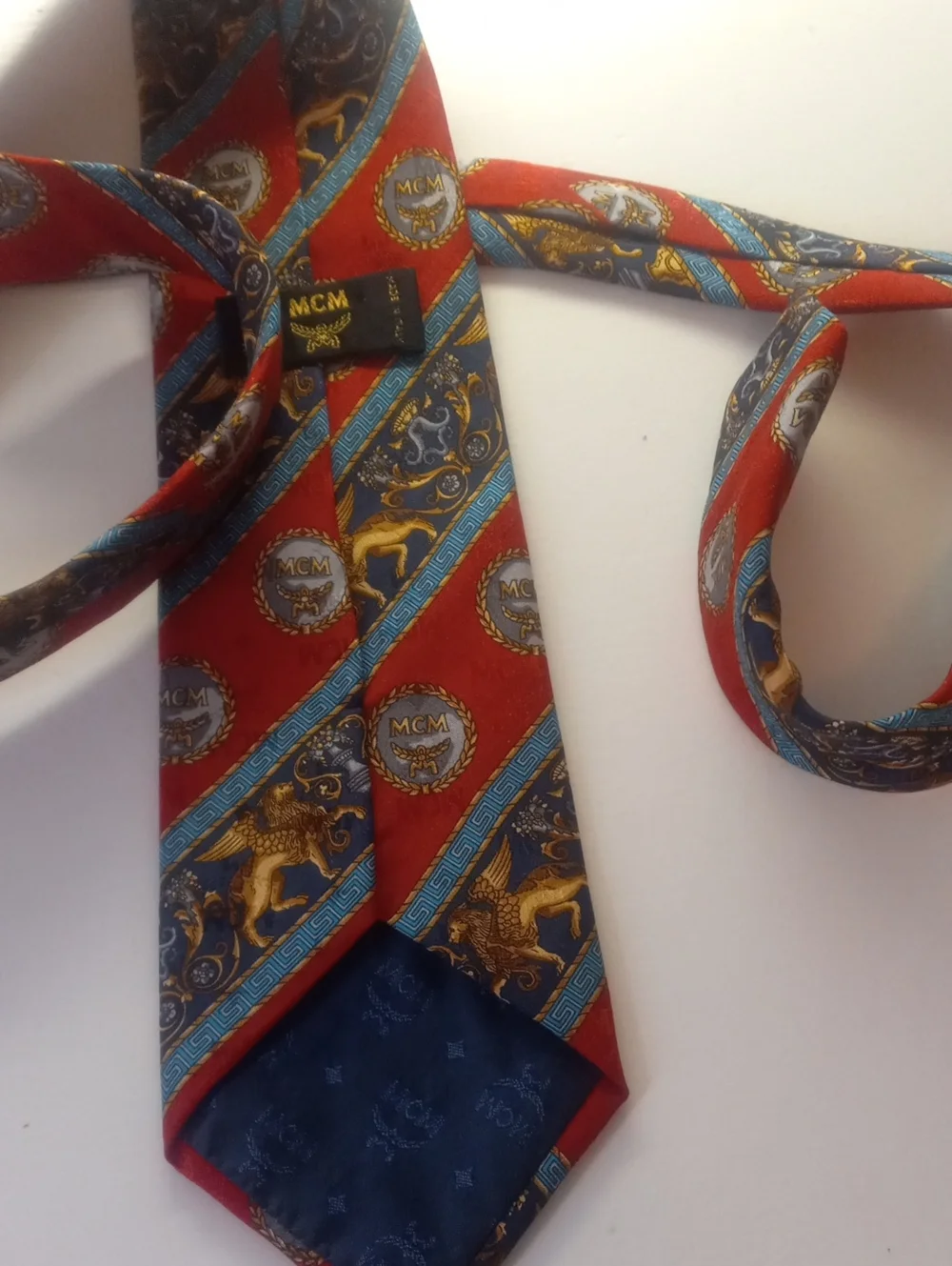 Vintage. M C M silk Tie